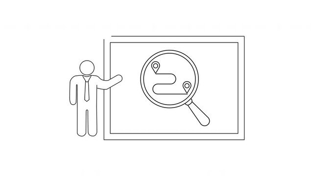 Route Planning Presentation - Single Line Drawing Animation.