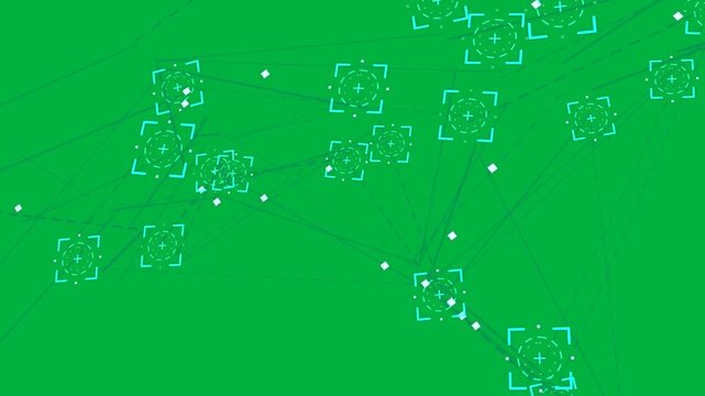 Teal network pulsing, hub starting particle flow along beams, visualizing data on transparent plane