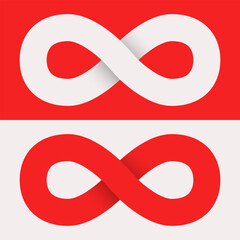 Infinity sign. Infinity symbol. Set of 3d icons. Vector clipart