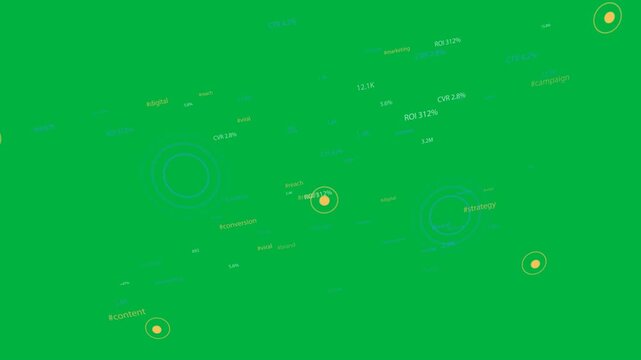 On play HUD rotating on transparent void, rings pulsing, labels clustering highlighting metrics