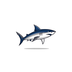 Fototapeta premium Aggressive blue and white shark illustration for mascot design