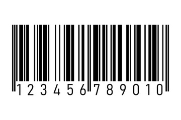 Standard Vertical Barcode Icon with Numerical Sequence for Product Identification isolated on transparent background code scan inventory retail price