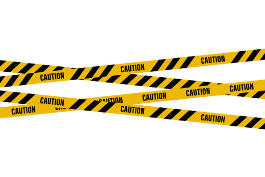 Yellow and Black Caution Warning Tape Strips for Safety and Construction isolated on transparent background barrier hazard restricted danger zone