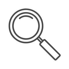 Magnifying Glass Outline Search Icon in Minimal Flat Gray Style Isolated on White Background