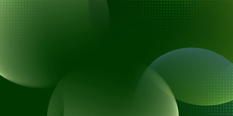 Obraz premium Abstract dark green circle geometric background. Simple overlap circle shapes pattern. Eps10 vector