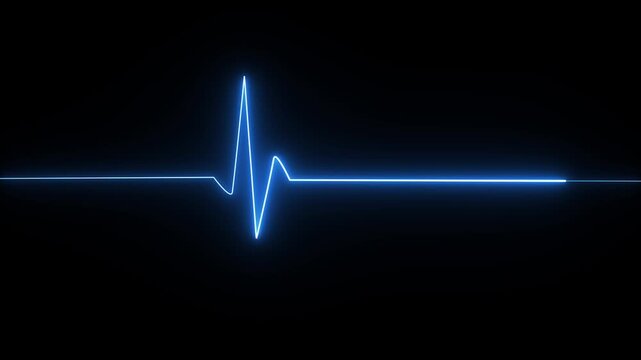 Neon heartbeat and pulse illustration background.,Heartbeat monitor pulse graphic neon glowing light animation