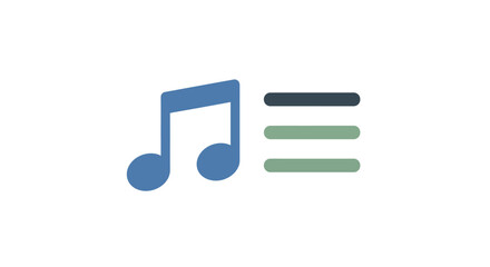 Blue Music Note and Menu Icon.