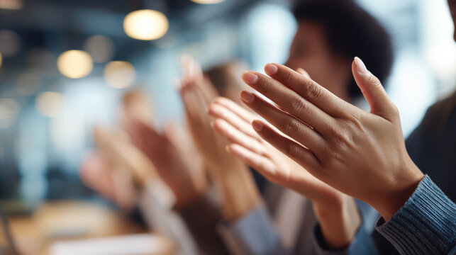 National employee appreciation day celebration with hands clapping in office showing gratitude and positive support for teamwork success
