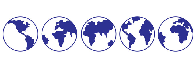 Planet icon set. Global map. Globe icon. earth globe vector on isolated background.