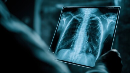 Detailed X-Ray Image of Human Lungs