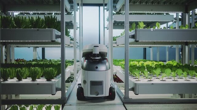 Indoor vertical farm with robotic agriculture technology