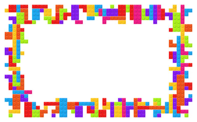 Realistic multicolor plastik constructor frame isolated on white background. Play and build concept. Vector illustration © boxerx