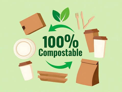 Promoting Sustainable Living with 100% Compostable Disposable Food and Drink Packaging, Utensils, and Containers for a Greener Future