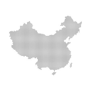 China map with dotted pattern vector illustration
