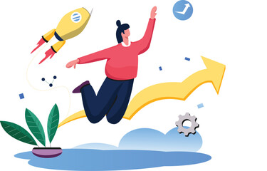 Fototapeta premium Business Goal Achievement Concept with Target and Arrow – Success Strategy Illustration