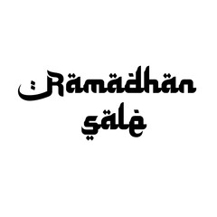 Ramadhan Sale Arabic typography design isolated on transparent background