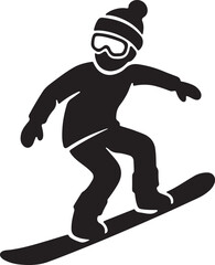 Fototapeta premium Snowboarding Action Figure Clipart for Extreme Sports and Mountain Resort Graphics