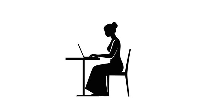 Elegant Woman Silhouette Icon Daily Activities