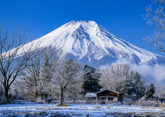 富士山と雪景色