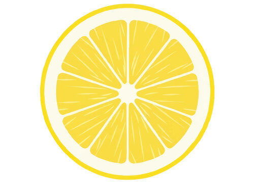 A vibrant yellow lemon slice icon.
