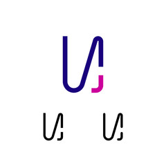 Obraz premium Letter U, alphabet logo font, including set of three different set letters, vector illustration 10EPS