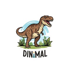 Obraz premium Cartoon Tyrannosaurus Rex illustration with a candle and 