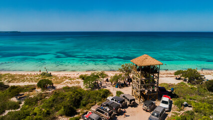Aerial View of Bahia de las Aguilas Crystal Clear Caribbean Coast