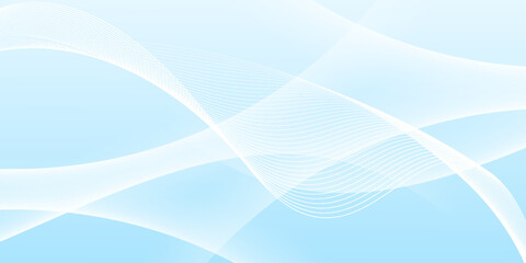 Abstract white wavy glowing lines on a blue background. Futuristic digital high-technology pattern. Health Care concept. Vector illustration