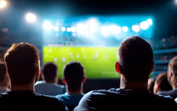Foggy Evening Football Game on Projection Screen