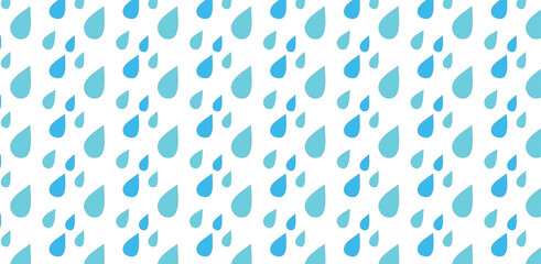 Blue Raindrop Pattern Wallpaper: Elegant Seamless Water Drop Illustration for Creative Backgrounds and Minimalist Digital Art Design Projects Featuring Light Blue Tones on a Clean White Backdrop