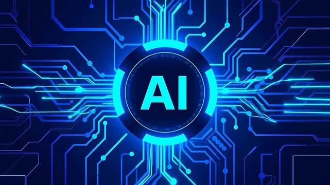 GlowingAILogoonCircuitBoardBackground