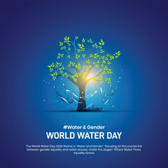 World Water Day 2026. world water day concept banner, poster, social media post, postcard, background, template, backdrop, greetings card vector design etc. Water and gender © MstMouluda