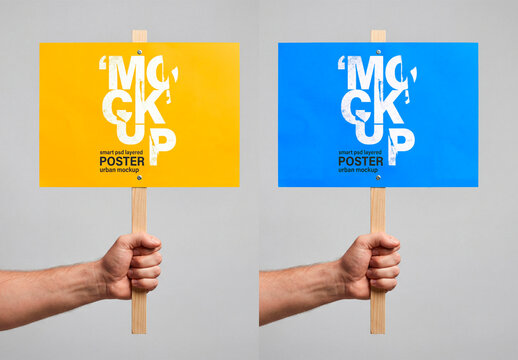 Protest Sign Mockup &ndash; Hand holding blank board