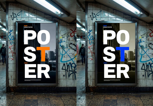 Underground Billboard Mockup &ndash; Street urban campaign