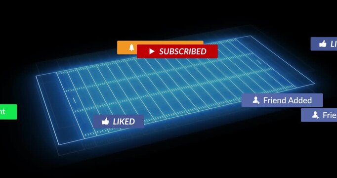 Glowing blue holo field rising rotating as cursor hovering, causing clicks, badges showing activity