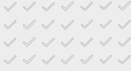 Gray Check Marks on White Background.