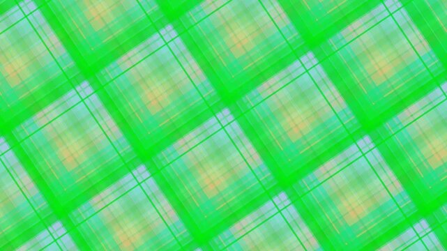Vibrant green plaid pattern with yellow accents on a white background