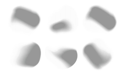 Halftone Shaded Abstract Blob Shapes in Monochrome