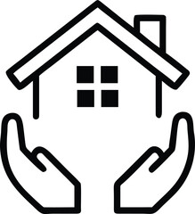 Create a modern home insurance and assurance editable line icon