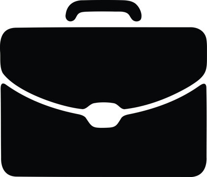 Simple modern briefcase icon with handle and clasp  business and professional symbol