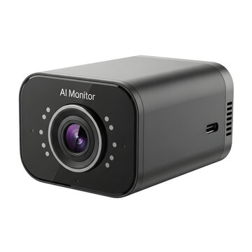 A hikvision ds 2ce16c0t irp security camera isolated on transparent background