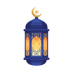 Ramadan Lantern with Crescent Moon and Star