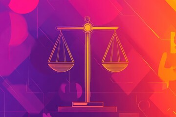 Stylized Balance Scale Representing Wealth and Debt Contrast