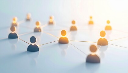 Fototapeta premium Network of connected human icons representing communication and relationships