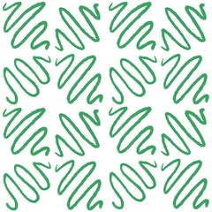Green Abstract Scribble Seamless Pattern