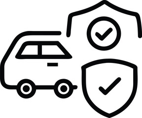  car insurance and assurance editable line icon