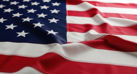 Obraz premium American flag waving with stars and stripes on colorful fabric texture