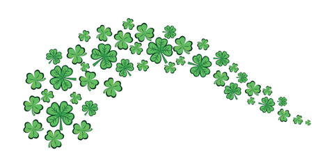 Fototapeta premium Green clover leaf background for banners and websites, graphic resource for postcards and posters. Vector illustration.