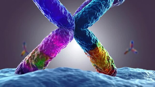 Detailed illustration of a chromosome structure, showcasing genetic and biological concepts.
