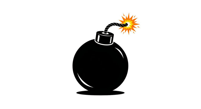 A black bomb with a lit fuse
